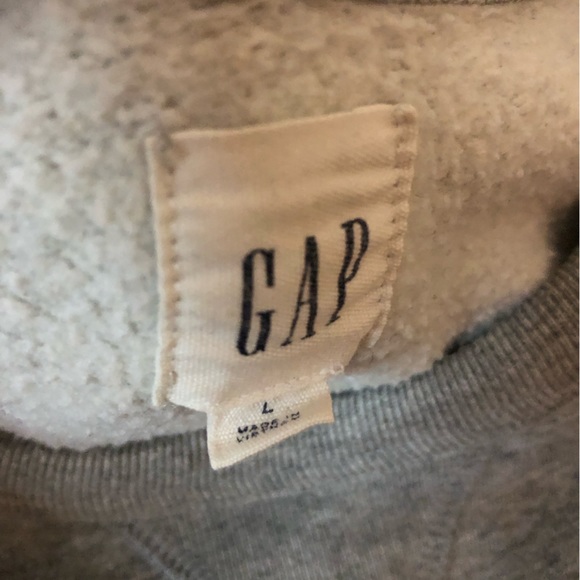GAP embroidered long sleeve Heather gray oversized sweatshirt size L - Picture 6 of 8
